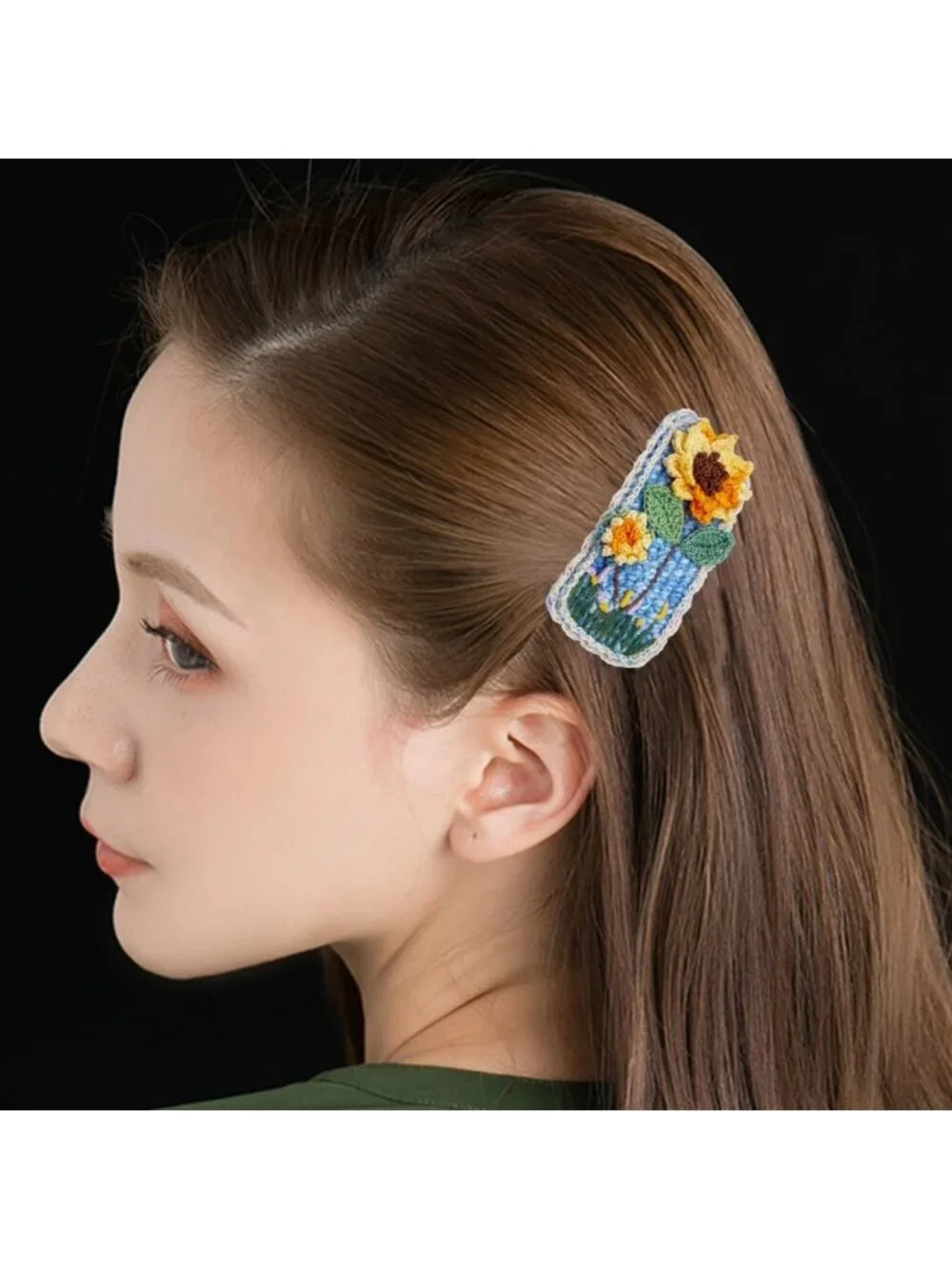 Handmade Micro-Hook Crocheted Hair Barrettes | Unique Yarn Hair Clips for Women